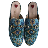Gucci Slippers/Ballerina's Canvas in Turkoois