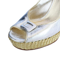 Roger Vivier Wedges Leather in Silvery