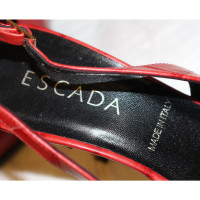 Escada Pumps/Peeptoes aus Leder in Rot