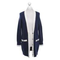 Chanel Strickjacke in Blau/Creme