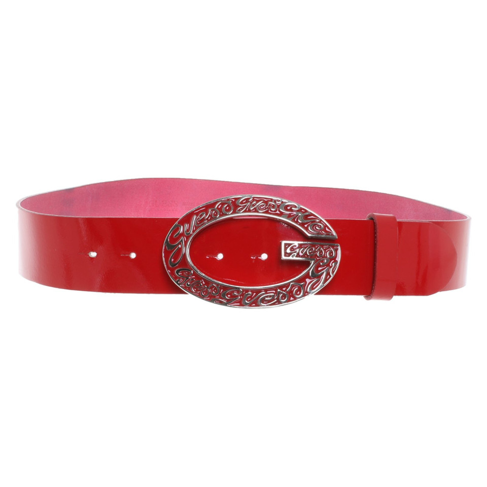 Guess Belt Patent leather in Red