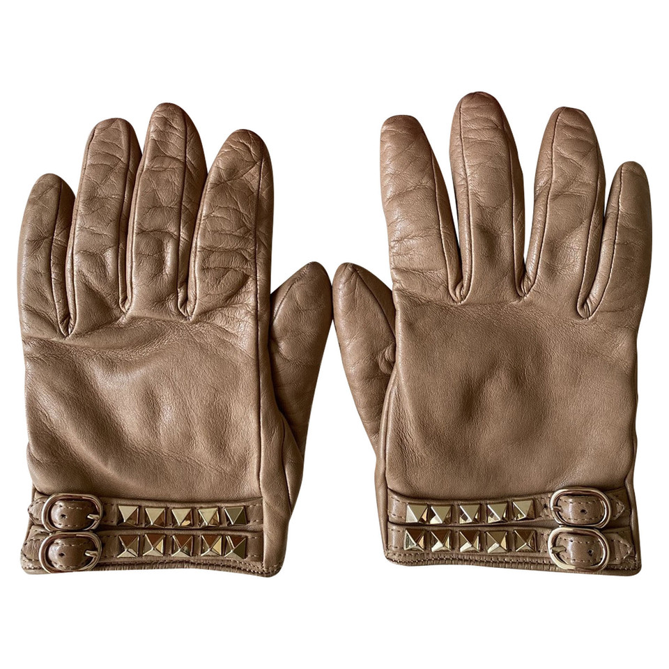 Valentino Garavani Gants en Cuir en Beige