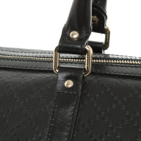 Gucci Reisetasche aus Leder in Schwarz