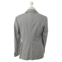 Brioni Gestreifter Blazer in Grau/Weiß