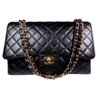 Chanel Classic Flap Bag Leer in Zwart