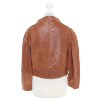 Prada Lichtbruin Short Leather Jacket