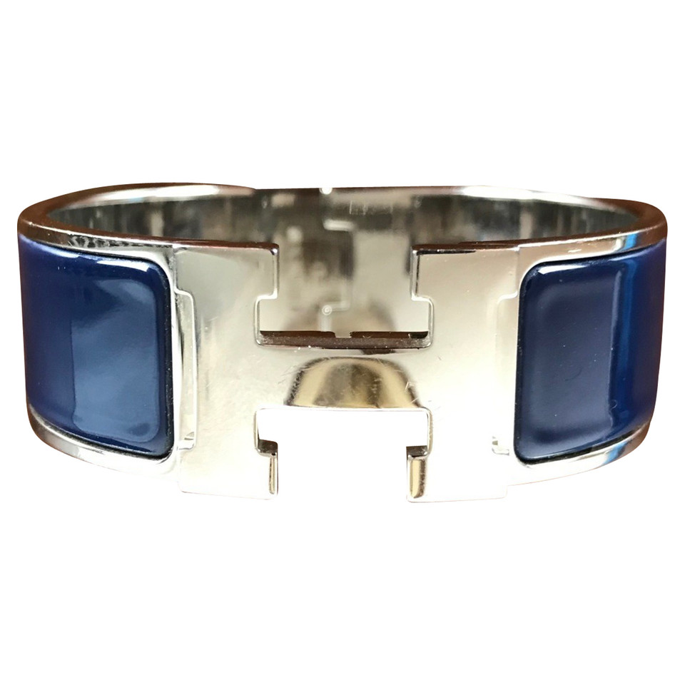 Hermès Clic H aus Stahl in Blau