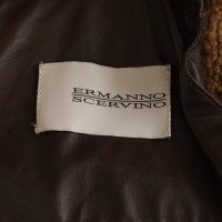 Ermanno Scervino Jacke/Mantel aus Leder in Braun