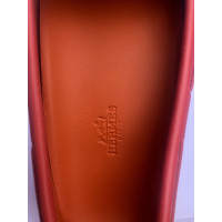 Hermès Slippers/Ballerinas Leather in Red
