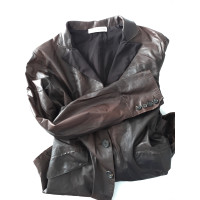 Brunello Cucinelli Blazer Leather in Brown