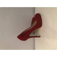 Sergio Rossi Pumps/Peeptoes aus Wildleder in Rot