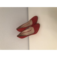 Sergio Rossi Pumps/Peeptoes aus Wildleder in Rot