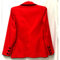 Yves Saint Laurent Giacca/Cappotto in Cotone in Rosso