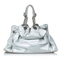 Christian Dior Umhängetasche aus Leder in Silbern