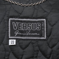 Versace Veste/Manteau en Cuir en Argenté