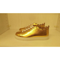Twin Set Simona Barbieri Sneakers aus Leder in Gold