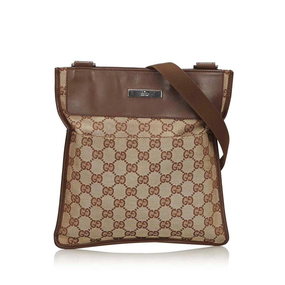 Gucci Schoudertas Canvas in Bruin