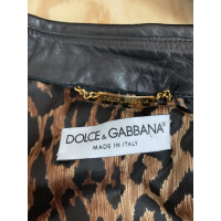 Dolce & Gabbana Oberteil aus Leder in Schwarz