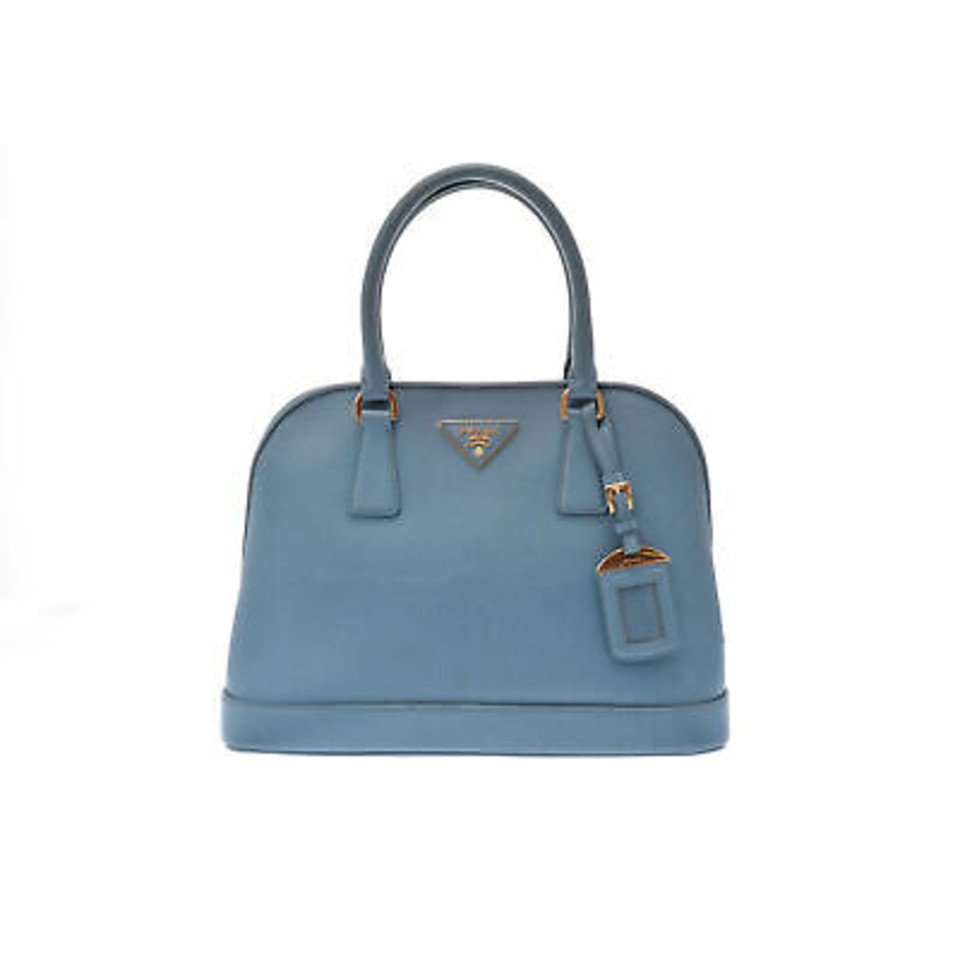 Prada Vernice Promenade Bag aus Leder in Blau