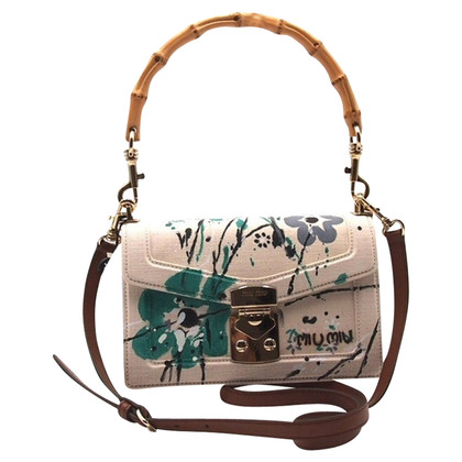Miu Miu Bamboo Top-Handle Bag in Wit