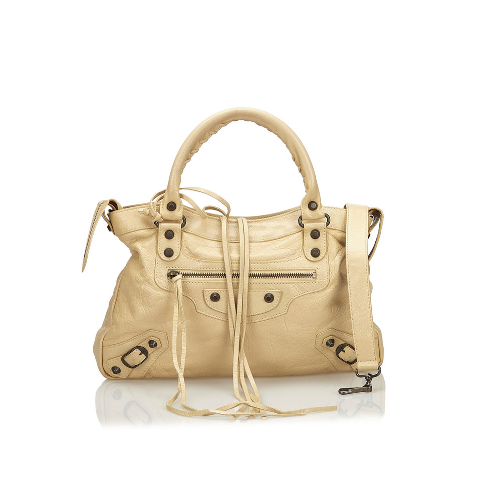 Balenciaga Schoudertas Leer in Beige