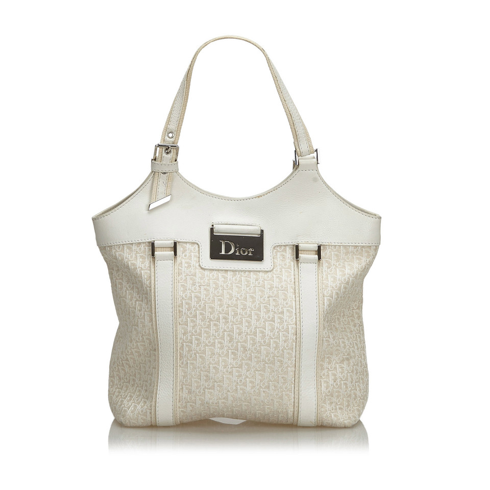 Christian Dior Sac fourre-tout en Toile en Blanc