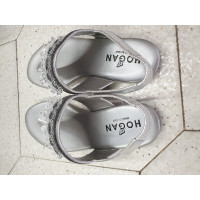 Hogan Sandals Leather in Silvery