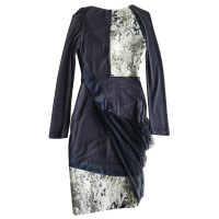 Prabal Gurung Navy party dress with marble effect