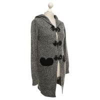 Twin Set Simona Barbieri Knitted coat with heart pattern