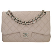 Chanel Classic Flap Bag Jumbo Leer in Huidskleur