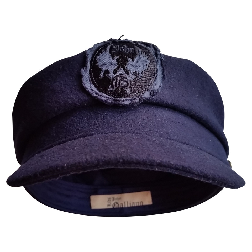 John Galliano Hat/Cap Wool in Blue
