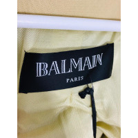 Balmain Jacke/Mantel aus Wolle in Gold