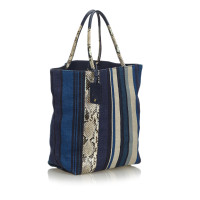 Yves Saint Laurent Tote Bag aus Canvas in Blau