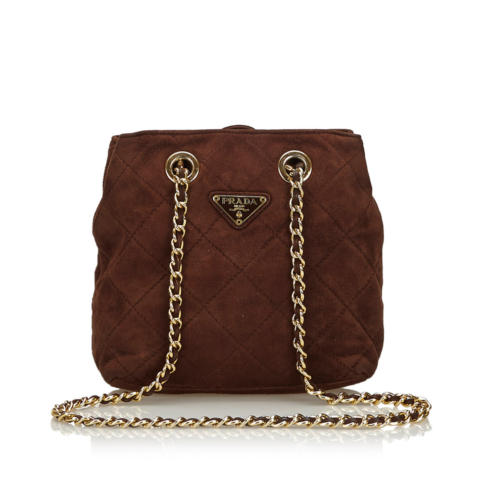 Prada Shoulder bag Suede in Brown