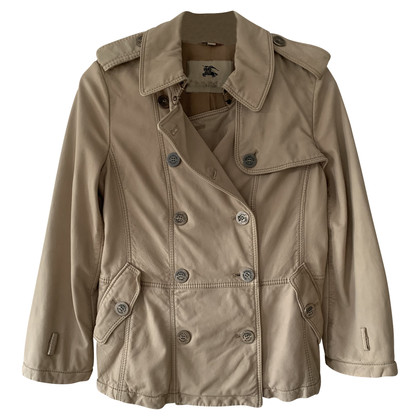 Burberry Giacca/Cappotto in Pelle in Beige