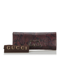 Gucci Clutch Bag Leather in Bordeaux