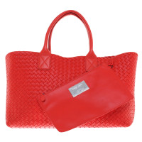 Bottega Veneta "Cabat Bag" in red