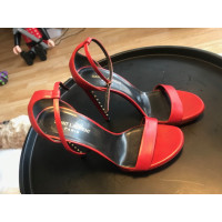 Saint Laurent Sandales en Cuir en Rouge