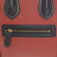 Céline Luggage Micro aus Leder in Rot