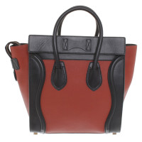 Céline Luggage Micro aus Leder in Rot