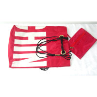 Moschino Shopper Canvas in Rood