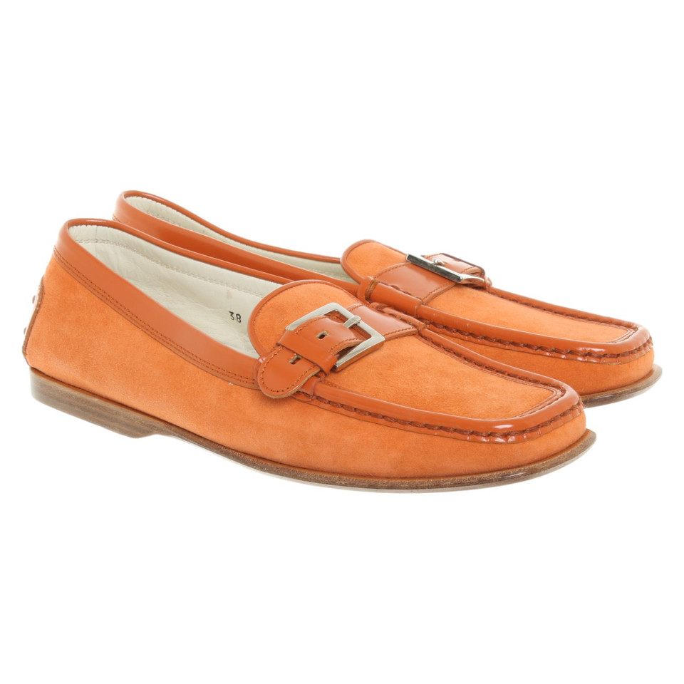 Tod's Mocassini/Ballerine in Pelle in Arancio