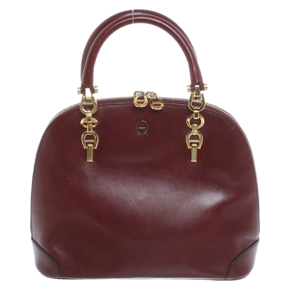 Aigner Handbag Leather in Bordeaux