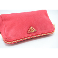 Prada Clutch en Toile en Rouge