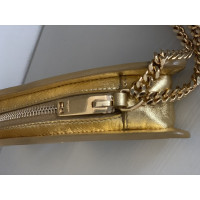 Saint Laurent Clutch Bag Leather in Gold