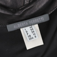 Alberta Ferretti Vestito in Pelle in Nero