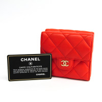 Chanel Täschchen/Portemonnaie aus Leder in Rot