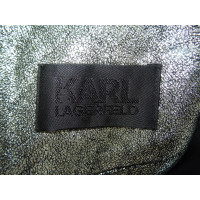 Karl Lagerfeld Jacke/Mantel aus Leder in Grau