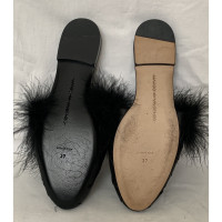 Marco De Vincenzo Slippers/Ballerina's Leer in Zwart