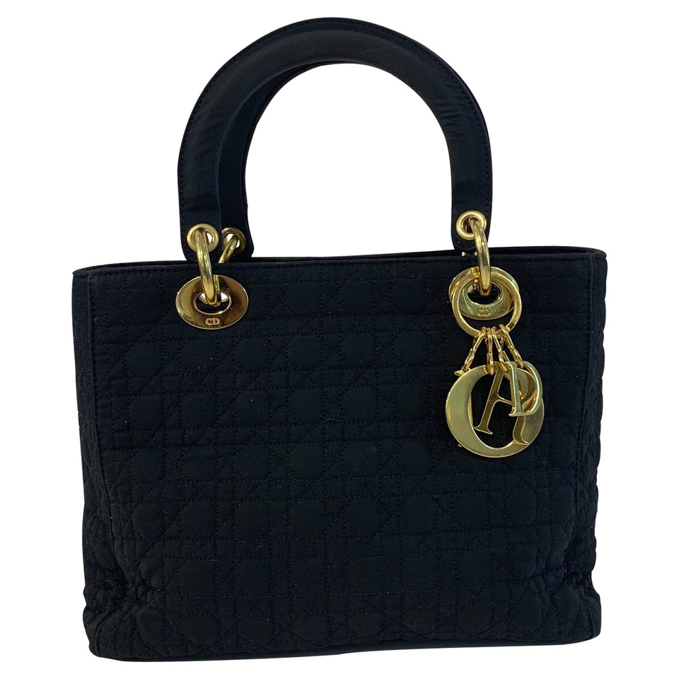 Christian Dior Handtasche aus Baumwolle in Schwarz